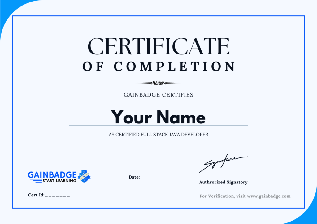 Demo Certificate - Gainbadge